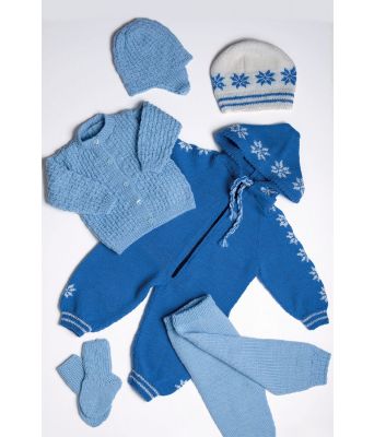 Strikket babydress med lue - Viking-1006-3