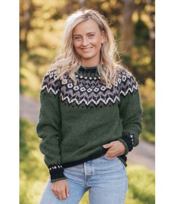 Furugrønn riddari genser - Istex 91002 Pine green