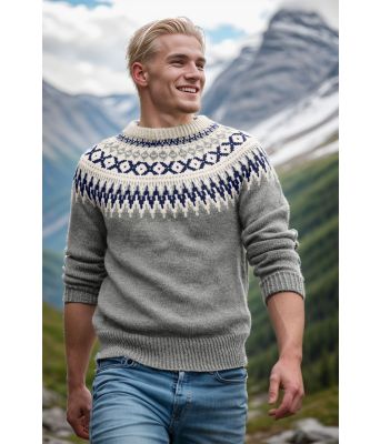 Grå rallargenser med marineblått mønster - DLG 141-340534003406