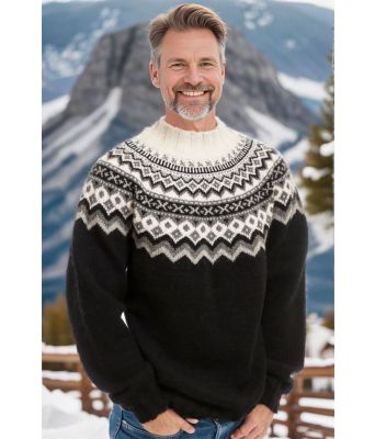 Norsk strikkegenser med rundfelling - Viking 1502-11C