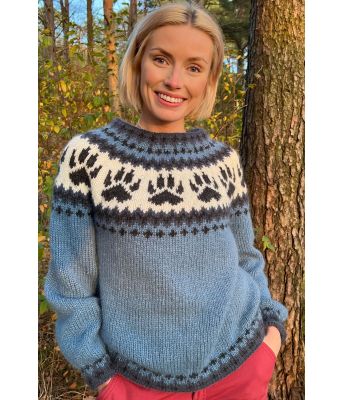 Mørkeblå ulvepotegenser i myk alpakkaull - Strikkia 2020-017H