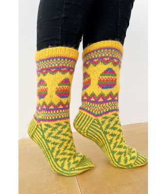 Sunny easter påskeegg sokker - Strikkia 2023-009