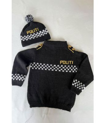 Svart Politigenser i alpakkaull - DLG 2024-033-DSAS