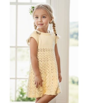 Lysegul Yasmin strikket sommerkjole - Viking 2122-4-543B