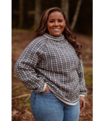 Grindavik grå islender med raglan - DLG-22-003