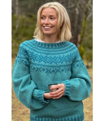 Blågrønn Troldhaugengenser - DLG 23-001-3436