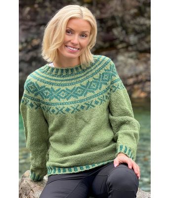 Vårgrønn Troldhaugen genser - DLG 23-001-3462