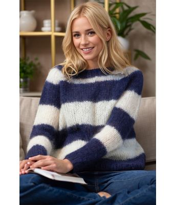 Marineblå og naturhvit Acnegenser - Belfilato 23-001-45563