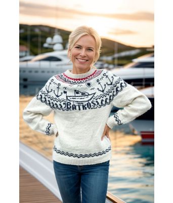 Naturhvit Båtkos genser - DLG 23-013-DSAS806