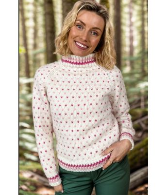 Hvit Lollilender med rosa/lyng mønster - DLG 23-051-HG900964965