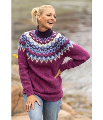 Kraft genser, Mørk rosa - Viking 2329-1D