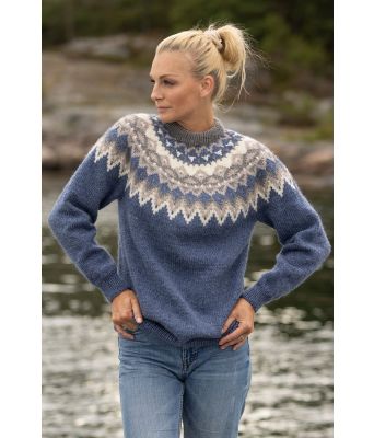 Kraft genser, Jeansblå - Viking 2329-1G