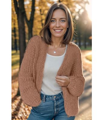 Kamelbrun Stella cardigan - Belfilato 24-001-42271