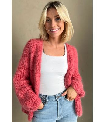 Korallfarget Stella cardigan - Belfilato 24-001-44017A