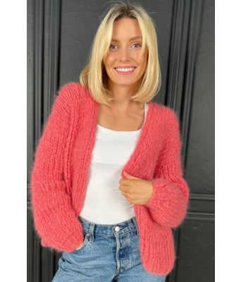 Stella cardigan i korallfarge - Belfilato 24-001-44017B