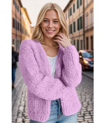 Stella cardigan i lys lavendel - Belfilato 24-001-47919
