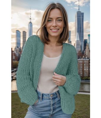 Stella cardigan i mørk jadegrønn - Belfilato 24-001-47941