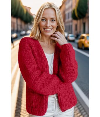 Rød Stella cardigan - Belfilato 24-001-47951