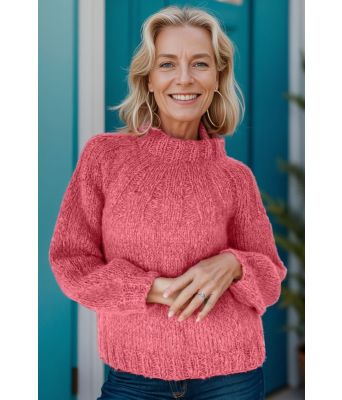 Korallfarget Samara sweater - Belfilato 24-003-44017