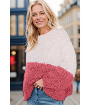 Twotone sweater korall - Belfilato 24-005-44017