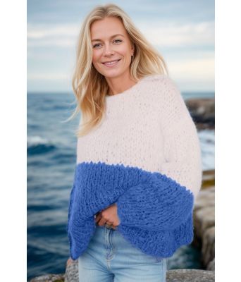 Twotone sweater kongeblå - Belfilato 24-005-45437