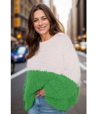 Twotone genser skarpt grønn - Belfilato 24-005-47948