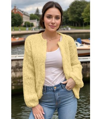 Lys gul Snuggle soft cardigan - Belfilato 24-006-47901