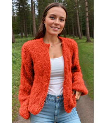 Oransje Snuggle soft cardigan - Belfilato 24-006-47903