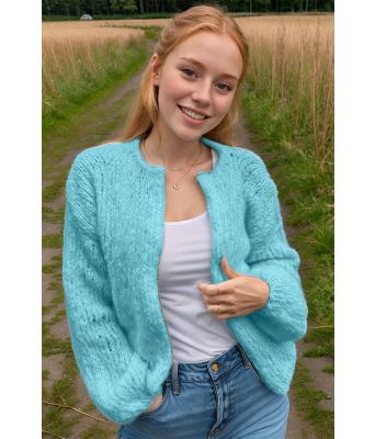 Karibisk blå Snuggle soft cardigan - Belfilato 24-006-47960
