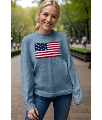 The flag sweater i mørk denim - DLG 24-006-SU3440
