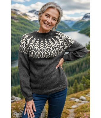 Koksgrå Skogsgenser med naturhvitt mønster - DLG 24-008-SU34273400