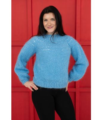 Soft everyday sweater i isblå - Belfilato 24-009-47945