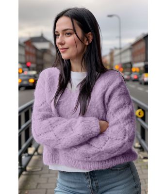 Lys lavendel Diamond sweater - Belfilato 24-11-47919