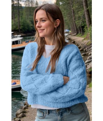 Isblå Diamond sweater - Belfilato 24-11-47945