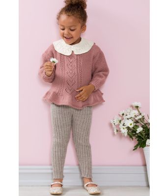 Trine genser, bukse & løs krage til barn DG 349-16