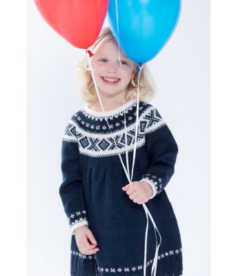 Blå cortina kjole til barn - DG 387-01