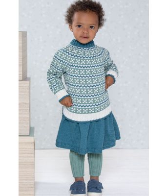 Småbarnsett med skjørt, genser, lue og bukse - DG 396-20