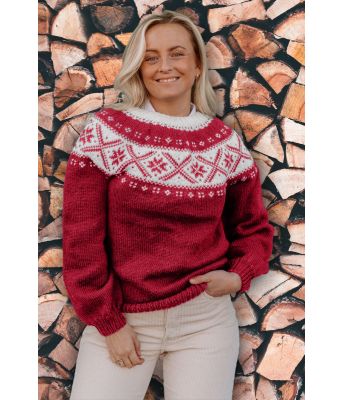 Vinrød Alvagenseren - Strikkia 2021-012H