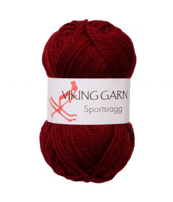 Viking garn - Sportsragg 555 - Mørk vinrød