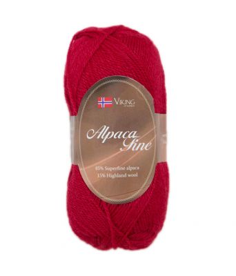 Viking garn - Alpaca Fine 655 - Julerød