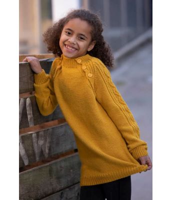 Agnes strikket genser med knapper til jente - Viking 1825-05