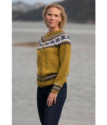 Anna oker gul kofte til dame - Viking 2001-09