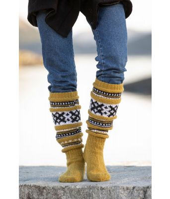 Anna oker gule raggsokker til dame - Viking 2001-09B