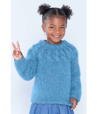 Isblå Jackie strikkegenser til barn - Belfilato 23-003-47945