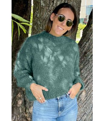 Fritidsgensern i mørk jadegrønn - Belfilato 23-008-47941