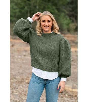 Jadegrønn Chunky misty genser - Belfilato 23-009-47936