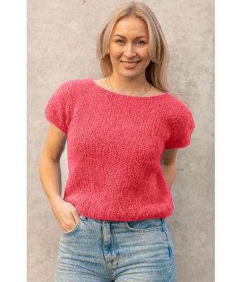 Korallfarget Fluffy t-shirt - Belfilato 23-012-44017
