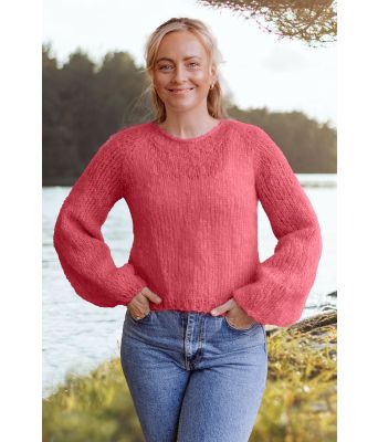 Letizia sweater i korallfarge - Belfilato 23-026-44017