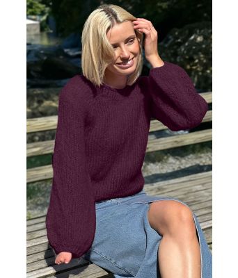 Letizia sweater i bordeaux - Belfilato 23-026-47944