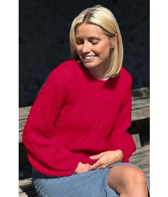 Letizia sweater i dyp rød - Belfilato 23-026-47951
